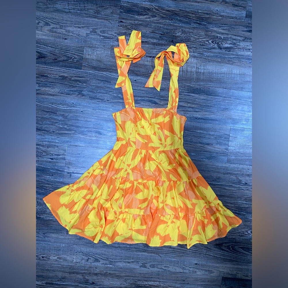 SHEIN Orange and Yellow Floral Dress